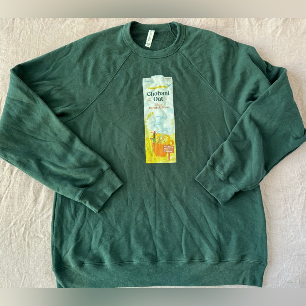 Oversized chobani sweatshirt, Green, plus size 2xl